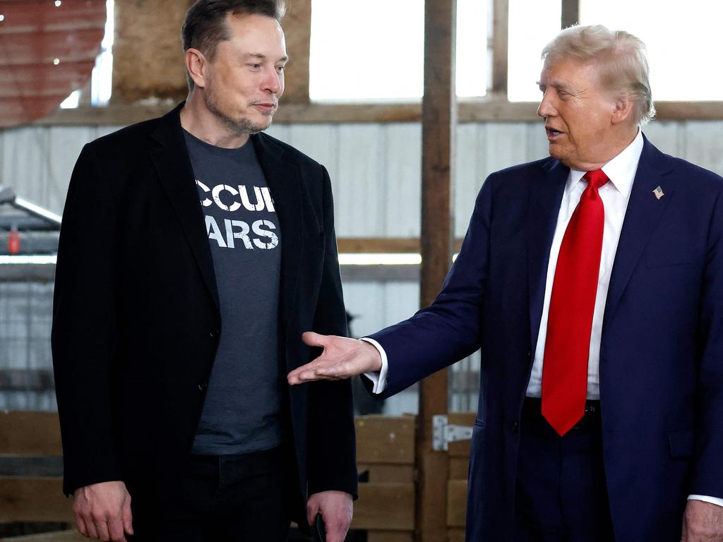 Besties: Musk and Trump. Picture: Getty