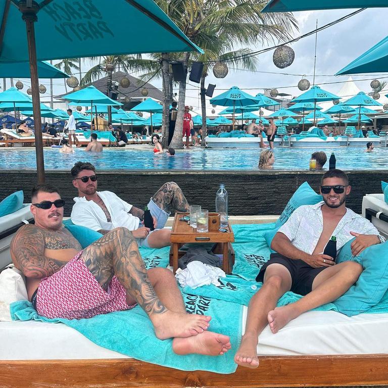 Mr Rockliffe pictured with his two friends. Picture: Instagram