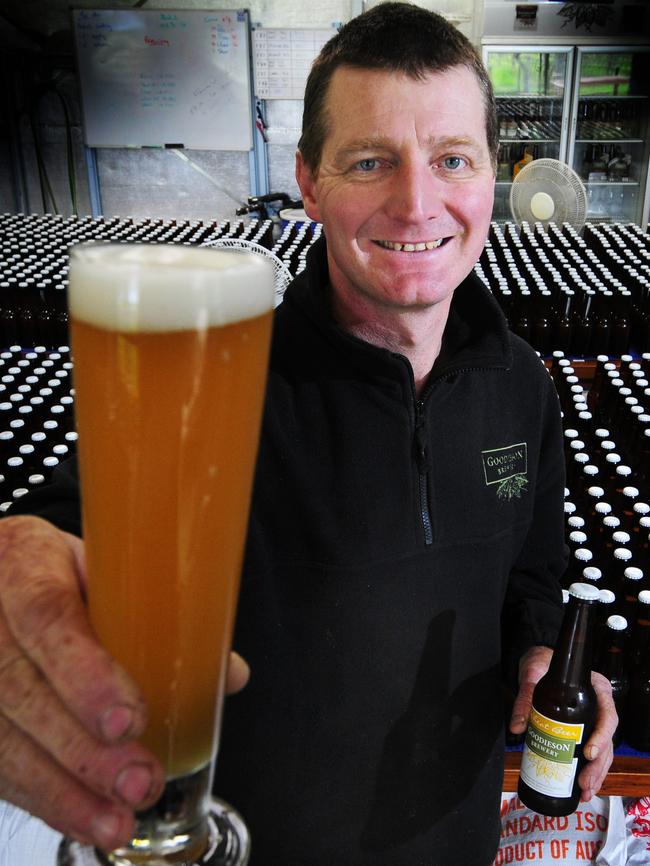 Jeff Goodieson at his brewery.