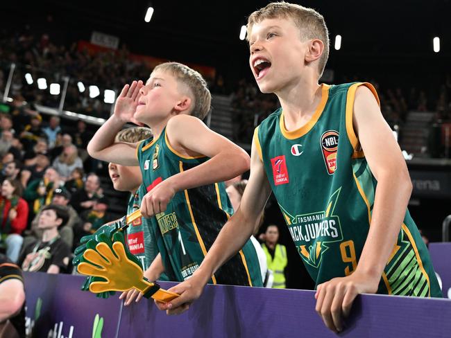 Young Tasmania Jackjumpers fans. Picture: Getty Images