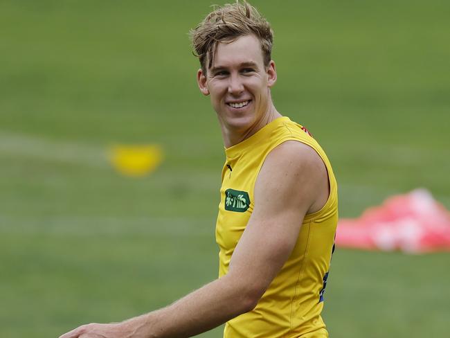 A happy Tom Lynch is good news for Tiger fans, and SuperCoaches. Picture: Michael Klein