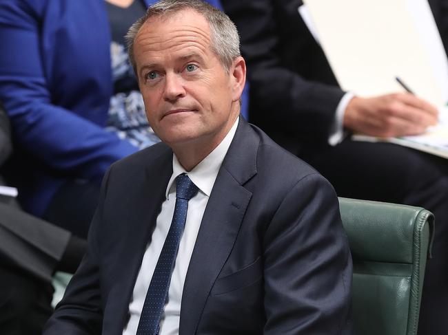 Opposition Leader Bill Shorten in Question Time in the House of Representatives Chamber, Parliament House in Canberra/. Picture Kym Smith