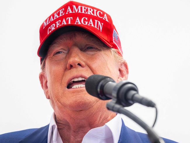 LAS VEGAS, NEVADA - JUNE 09: Republican presidential candidate, former U.S. President Donald Trump speaks during his campaign rally at Sunset Park on June 09, 2024 in Las Vegas, Nevada. The former president continues campaigning around the country amidst ongoing legal troubles. Trump is scheduled to sit for a probation interview via video on June 10 related to the felony conviction in his New York hush money case.   Brandon Bell/Getty Images/AFP (Photo by Brandon Bell / GETTY IMAGES NORTH AMERICA / Getty Images via AFP)