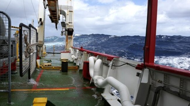 Ongoing search ... Vessels conducting the underwater search for MH370 have endured trying conditions. Picture: ABIS Chris Beerens, RAN.