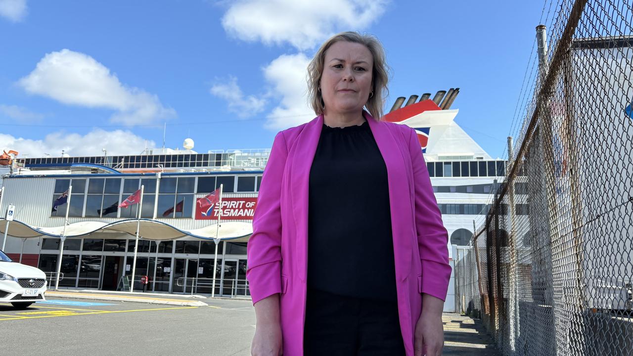 Labor deputy leader Anita Dow at the Spirit of Tasmania terminal at East Devonport over the new ferry saga. Picture: Simon McGuire