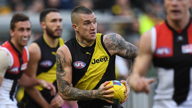 Dustin Martin turned down a huge contract from North Melbourne to stay with the Tigers. Picture: AAP