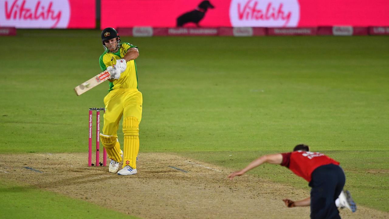 Mitch Marsh saw Australia home in the run chase. (Photo by Glyn KIRK / POOL / AFP)