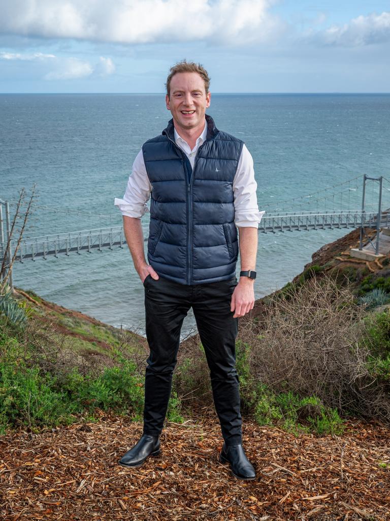 Opposition leader David Speirs at the Hallett Cove Boardwalk bridge upgrade, which is opening on Saturday. Picture: Supplied