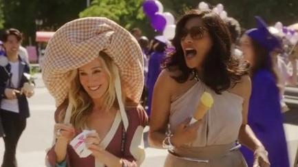 Sarah Jessica Parker in a scene with co-star Sarita Choudhury.