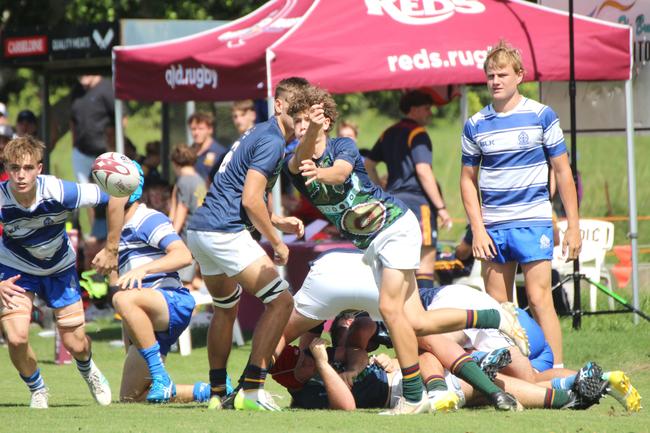 Ballymore Cup rugby action at the Albany Creek Brumbies Junior Rugby Union Club on Friday, April 12, 2024.