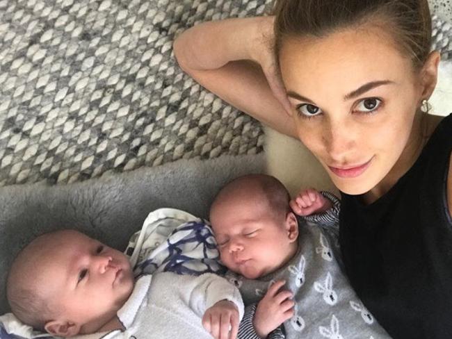 Bec Judd and twins. Picture: Instagram