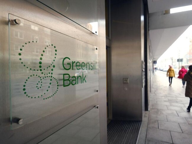 A logo outside the Greensill Bank AG offices in Bremen, Germany, on Wednesday, March 3, 2021. A probe by Germany’s financial regulator found irregularities with how Greensill Bank AG booked assets related to companies controlled by or close to U.K. entrepreneur Sanjeev Gupta. Photographer: Markus Hibbeler/Bloomberg