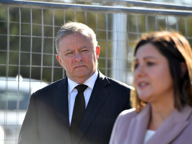 On the hustings in Eden-Monaro with Labor candidate Kristy McBain. Picture: Mick Tsikas/AAP