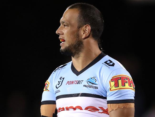 Veteran Cronulla centre Will Chambers was more than happy to remind the ladder leading Panthers they haven’t achieved anything just yet. Photo: Matt King/Getty Images.
