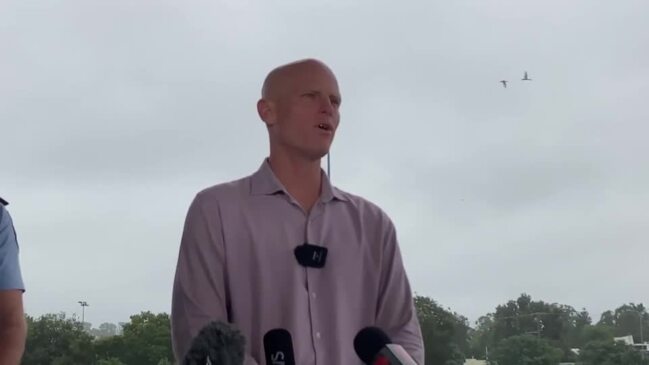 Gympie Mayor Glen Hartwig addresses the media