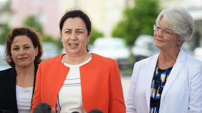 Premier Annastacia Palaszczuk and Deputy Premier Jackie Trad with then Rockhampton Mayor Margaret Strelow.