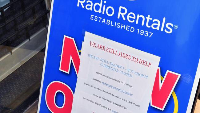 The closure of the 62 Radio Rentals’ stores affected the carrying value of certain assets and liabilities in that division, including inventory and further provisions to reduce the valuation of assets. Picture: Tony Martin