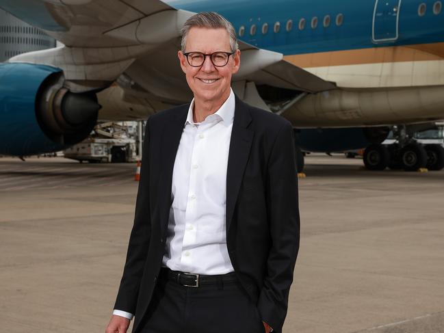 Daily Telegraph. 30, November, 2022., **Embargoed for The Daily Telegraph. The Bradfield oration**, Sydney Airport, CEO, Geoff Culbert  of Sydney International Airport, on the airfield today., Picture: Justin Lloyd.