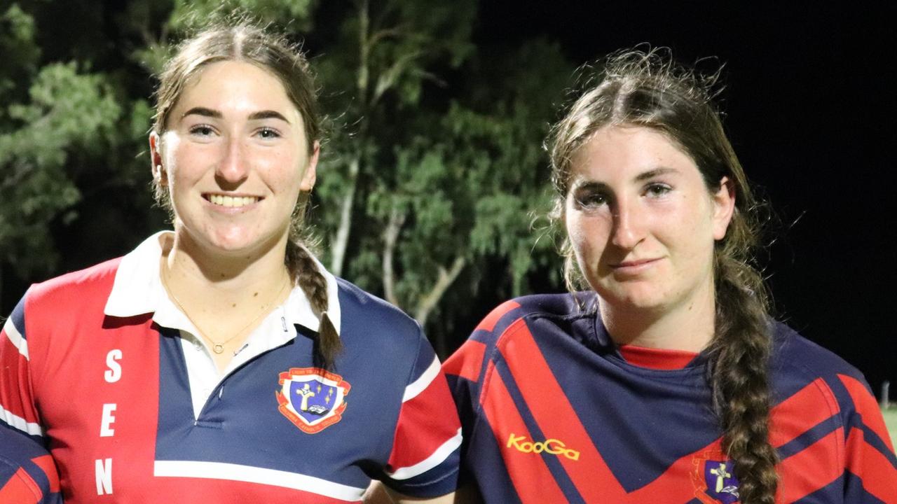 Columba Catholic College Charters Towers students Maria Wilson and Bridget Wilson.