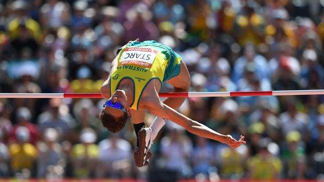 Brandon Starc of Australia qualifies for the men’s high jump final. Photo: AAP