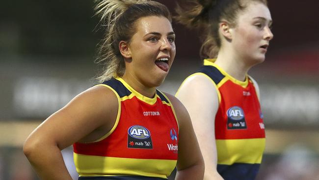 AFLW 2018: Adelaide player Ebony Marinoff’s horrific tongue injury ...