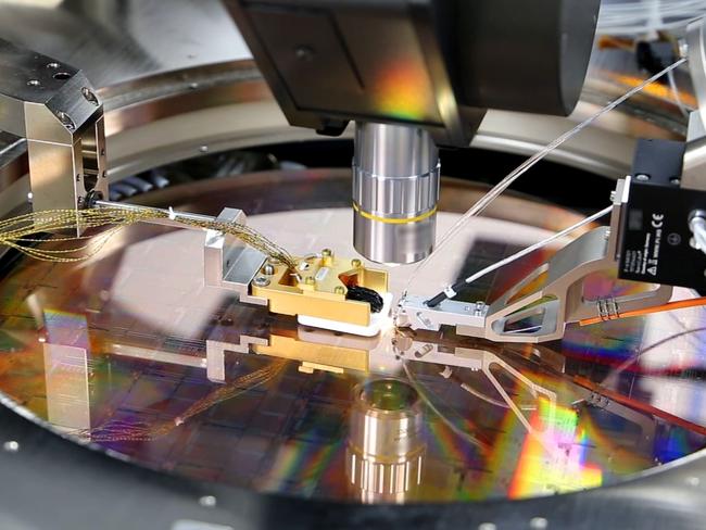 A PsiQuantum wafer. The US-based company has received $1bn to build a world-first quantum computer in Brisbane. Picture: Supplied