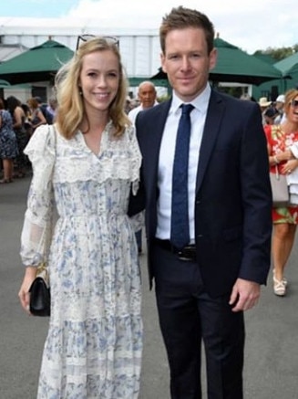 England one day cricket captain Eoin Morgan with wife Tara Ridgeway at Wimbledon 2019. PICTURE: Supplied.