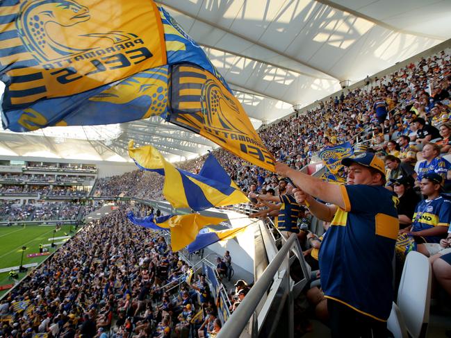 Parramatta fans enjoy the best facilities in the NRL at Bankwest Stadium. Picture: Jonathan Ng