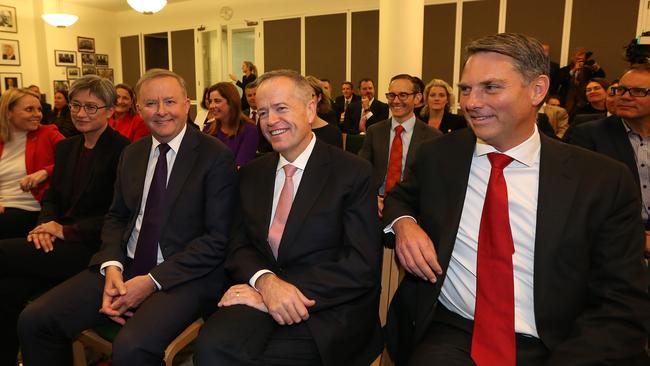 Opposition Leader Anthony Albanese, Former Leader Bill Shorten and Richard Marles have all drawn in to the discussions. Picture Kym Smith