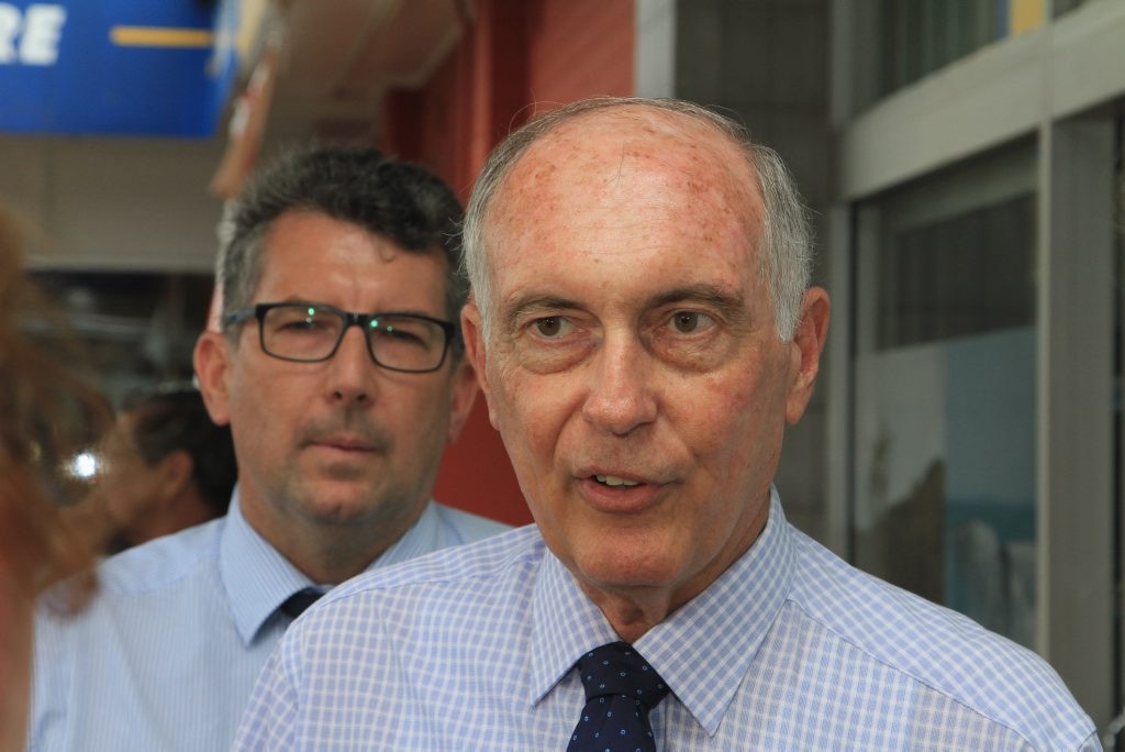 Warren Truss (Right) and Keith Pitt (Left) talk about the upcoming election. Picture: Brendan Bufi