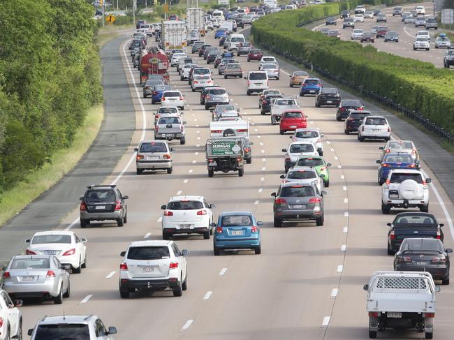 Traffic Congestion on the Pacific Motorway around the Foxwell and Abraham Road exit at Coomera. Pic Jono Searle.