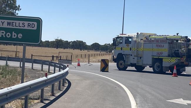 Emergency crews are at the scene of a serious crash just outside Penola along Clay Wells Rd. Picture: Arj Ganesan