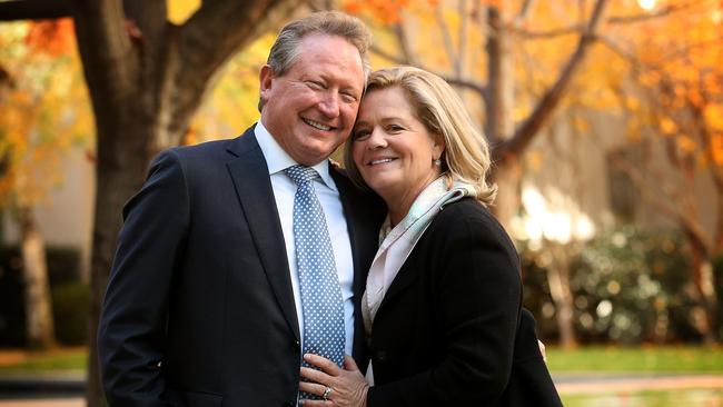 Andrew and Nicola Forrest at Parliament House in Canberra. Picture: Kym Smith