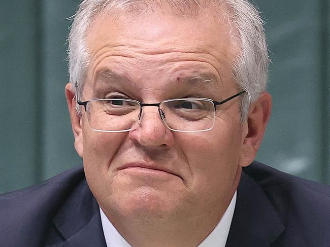 CANBERRA, AUSTRALIA - NewsWire Photos OCTOBER 20, 2021: Prime Minister Scott Morrison during Question Time in the House of Representatives in Parliament House Canberra.Picture: NCA NewsWire / Gary Ramage