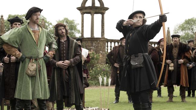 Picture shows: (L-R) King Henry VIII (Damian Lewis), Thomas Cromwell (Mark Rylance) in Wolf Hall, the adaptation of Mantel’s book