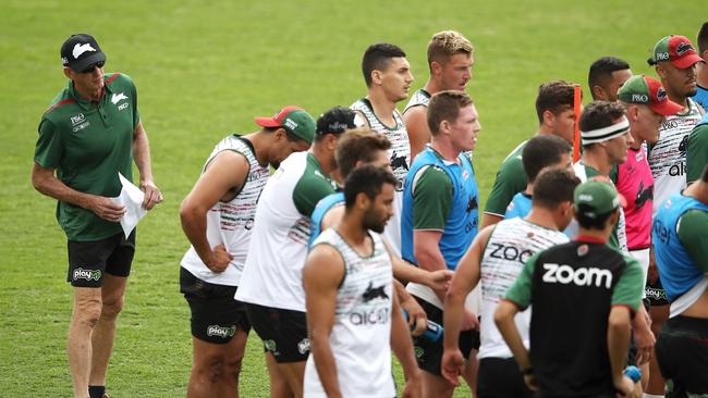 SYDNEY, AUSTRALIA - DECEMBER 04: New South Sydney Rabbitohs Coach Wayne Bennett watches on during a Sydney Rabbitohs training session at Redfern Oval at Redfern Oval on December 4, 2018 in Sydney, Australia. (Photo by Mark Kolbe/Getty Images)