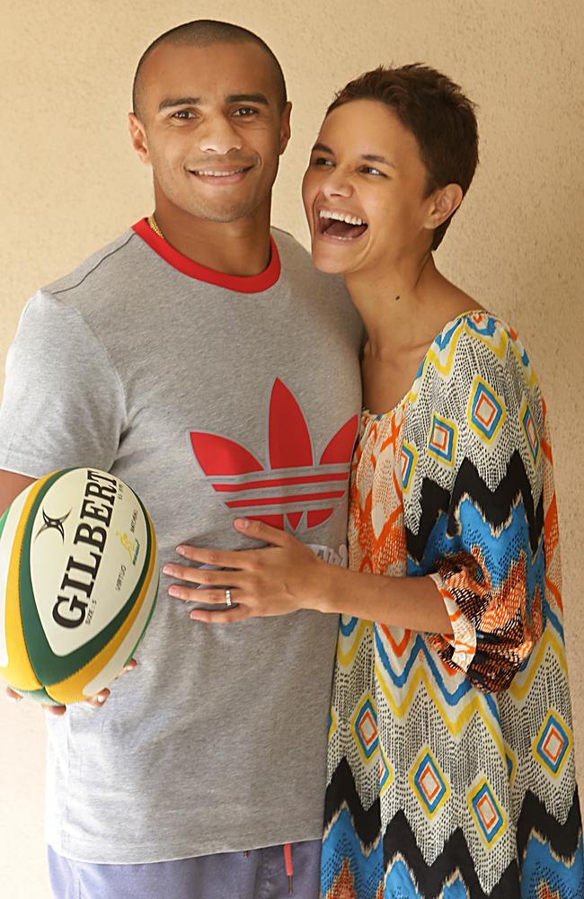 Reds halfback Will Genia with wife Vanessa.