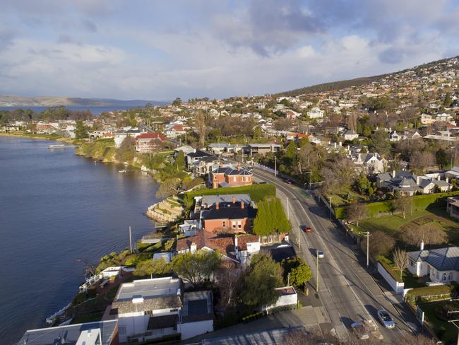 Sold On pointer Page 1. Aerial image of Sandy Bay and Sandy Bay Road. NO Byline. Generic / real estate / Hobart / file