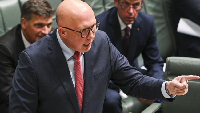 Opposition Leader Peter Dutton has asked if it is wise giving so many visas to people from that hate-riven part of the world. Picture: Martin Ollman