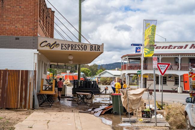 Huge storms late Sunday caused a massive flash flood in the middle of the night in Eugowra, with houses washed off their foundations, and cars and other items strewn though the town. Picture: Chris Watson/Farmpix Photography