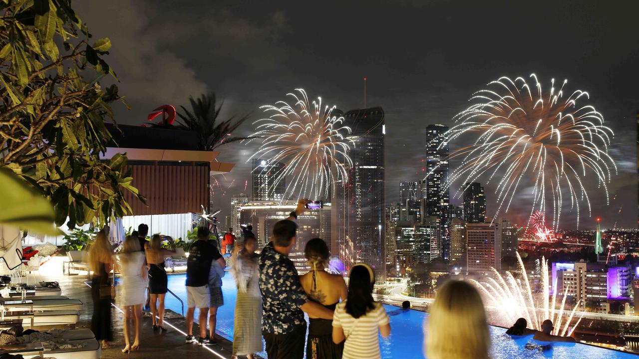 The NYE Fireworks pictured from the Emporium Hotel for New YearÃ&#149;s Eve, Brisbane 31st December 2024. (Photo: J&amp;A Photography)