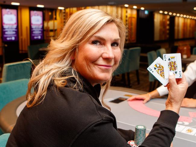 Celebrity Poker Player, Jackie Glazier, who once won $450,000 at one Vegas tournament and has career poker earning of $US1.4m, will be contesting the upcoming Poker tournament at SkyCity Picture Matt Turner.