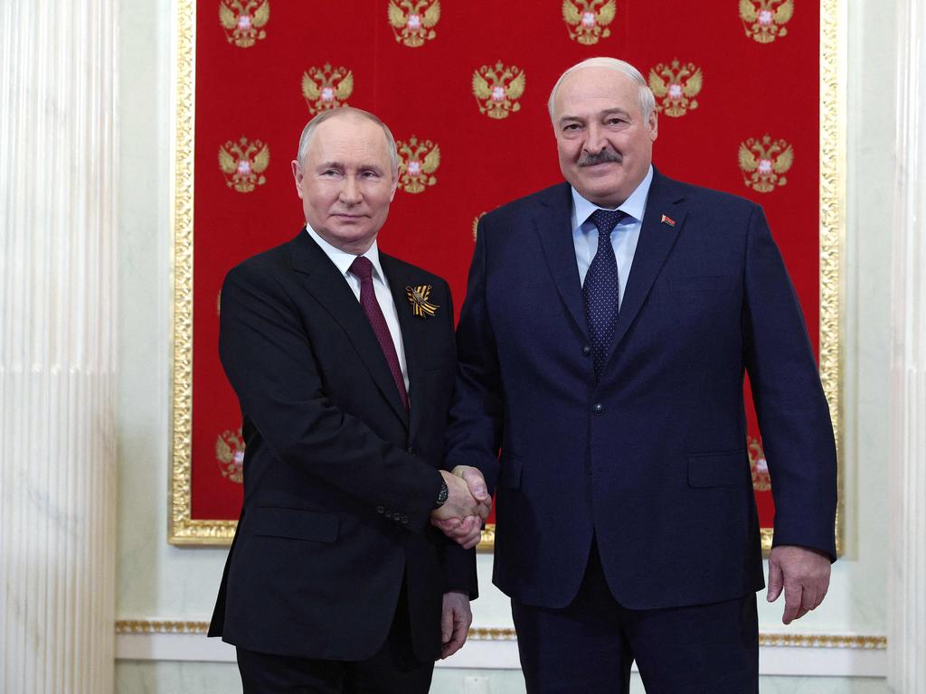 Russian President Vladimir Putin with Belarus' President Alexander Lukashenko, who brokered the truce. Picture: Sputnik/AFP