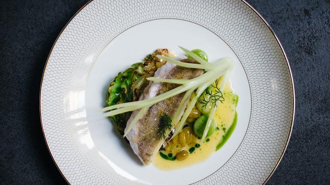 It’s a knockout: the King Dory with cabbage, cucumber and desert lime at Collins Quarter.