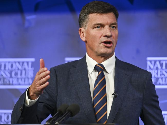 CANBERRA, Australia, NewsWire Photos. May 22, 2024: Shadow Treasurer Angus Taylor addresses the National Press Club of Australia in Canberra. Picture: NewsWire / Martin Ollman