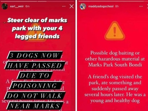 Posts on social media warning of the suspected baiting.