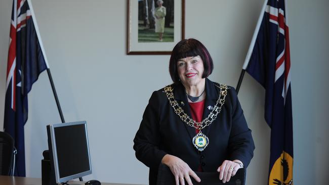 Mount Barker mayor Ann Ferguson in the council chambers in 2010. Picture: Naomi Jellicoe