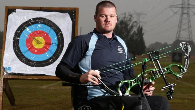 Jonathon Milne ... sole archer for Australia at Rio Paralympics. Picture: Matthew Sullivan