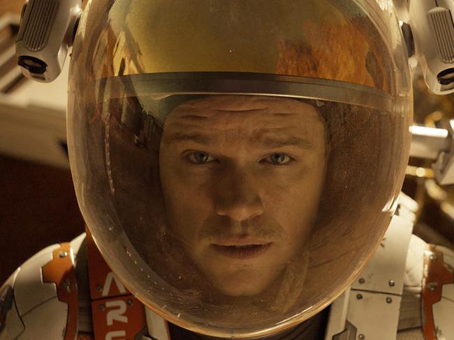 This photo released by 20th Century Fox shows Matt Damon in a scene from the film, "The Martian." (Aidan Monaghan/20th Century Fox via AP)