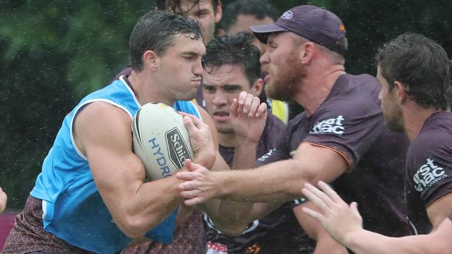 Corey Oates. The Brisbane Broncos training at Red Hill. Pic Peter Wallis